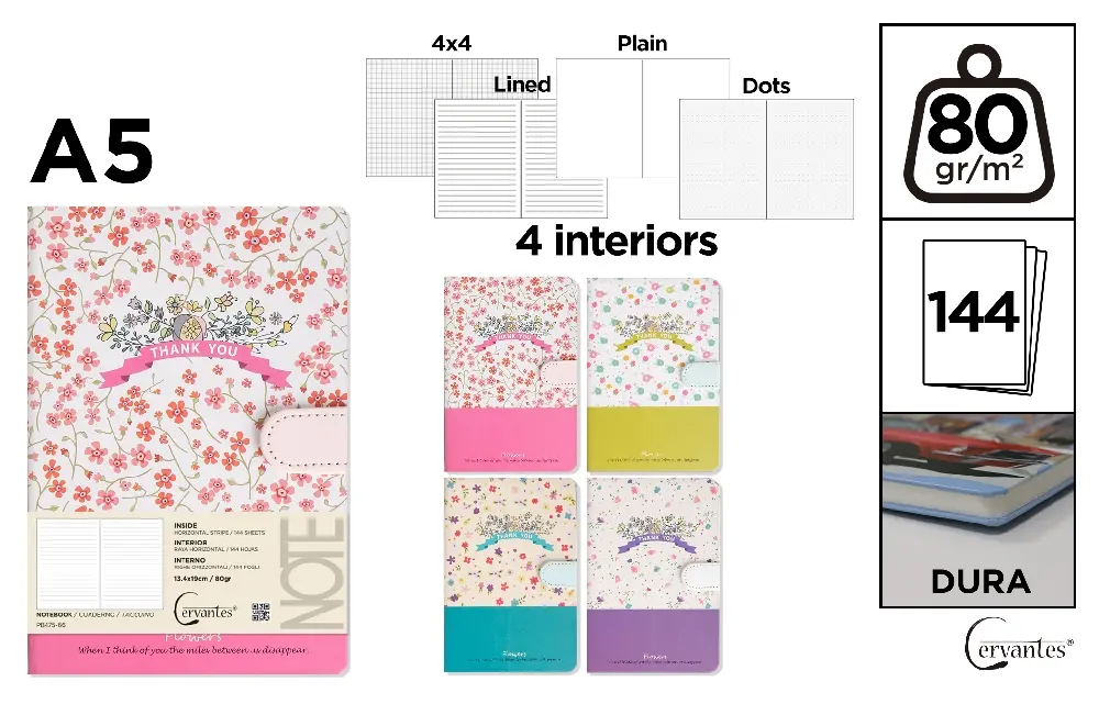 DECORATED NOTEBOOK 13,4 x 19 CM