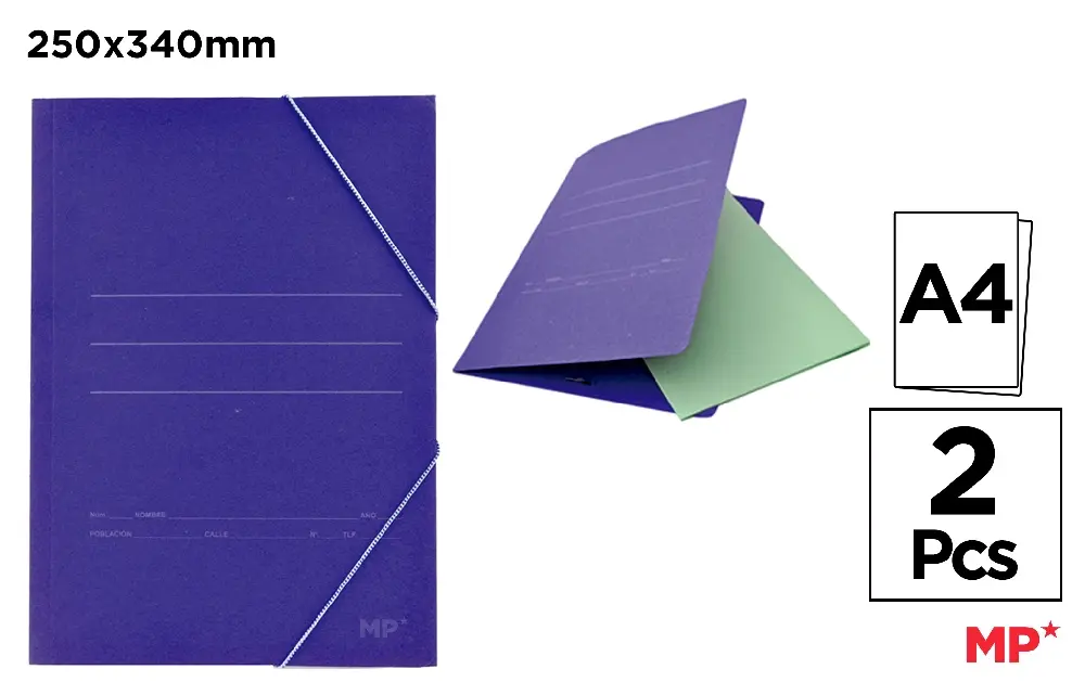 CARBOARD FOLDER WITH FLAPS AND ELASTIC B