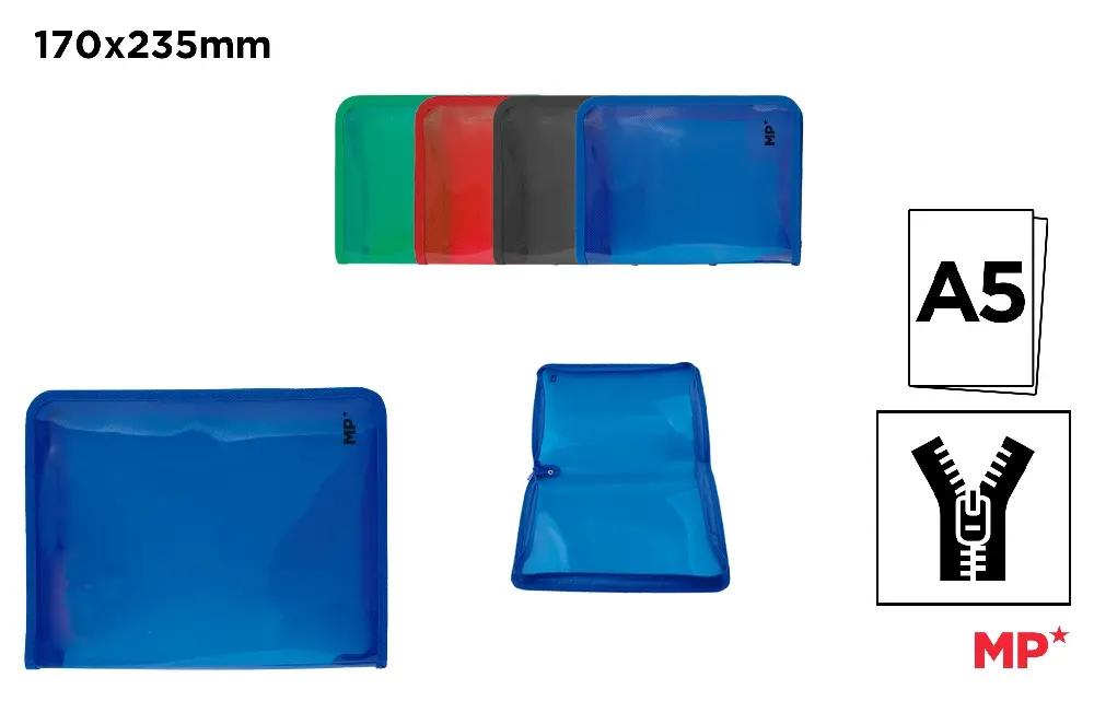 POLYPROPYLENE DOCUMENT FOLDER WITH ZIP.