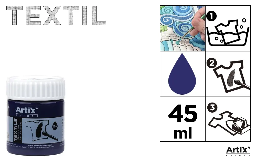 TEXTILE PAINT FOR FABRICS 45 ml