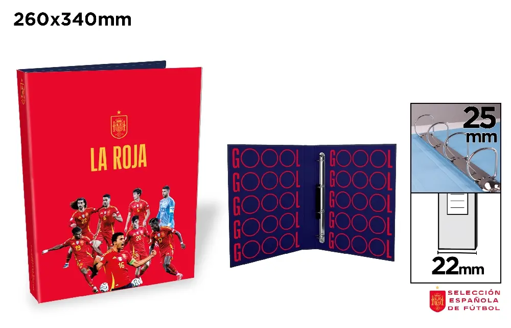 CARDBOARD RINGBINDER 4 RINGS Fº LA ROJA.