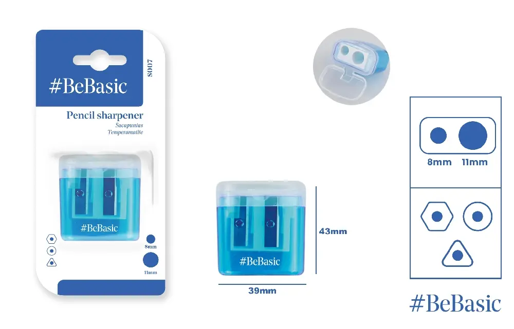 DOUBLE PENCIL SHARPENER WITH RESERVOIR