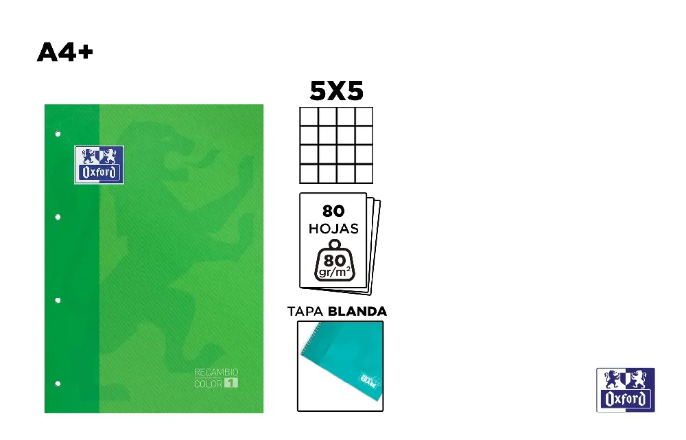 RECAMBIO COLOR TAP BLANDA A4+ 80 HOJAS 5