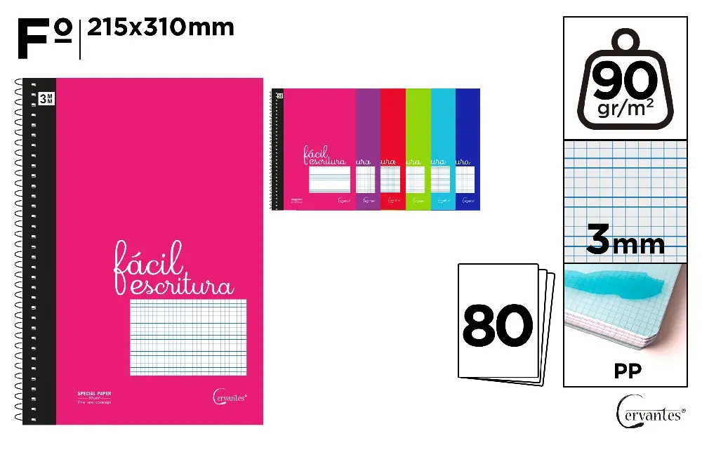 PP GUIDE NOTEBOOK Fº 80 SHEETS 3MM 90G