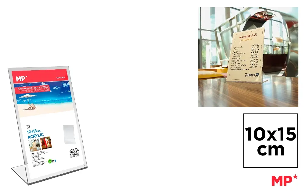 DESKTOP TRANSPARENT PHOTO FRAME 10x15 CM