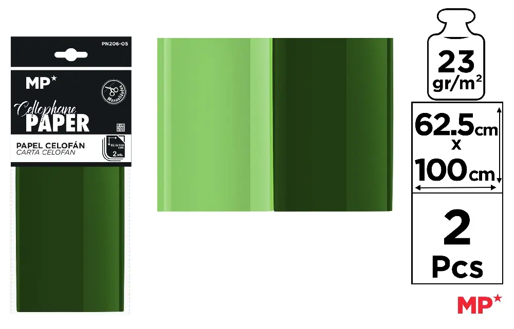 CELLOPHANE PAPER 62,5 x 100 cm 23 g/m².