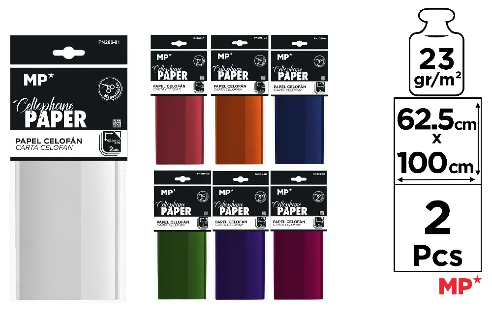 CELLOPHANE PAPER 62,5 x 100 cm 23 g/m².